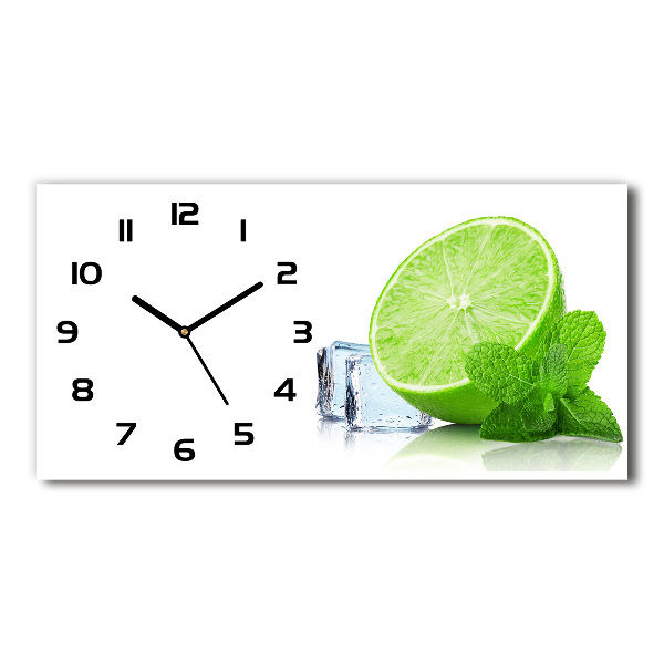 Horizontal wall clock Ice lime