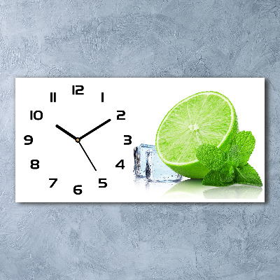 Horizontal wall clock Ice lime