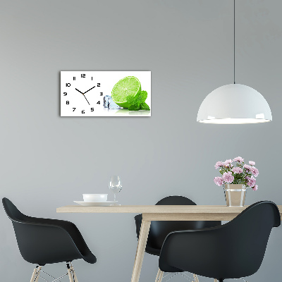 Horizontal wall clock Ice lime