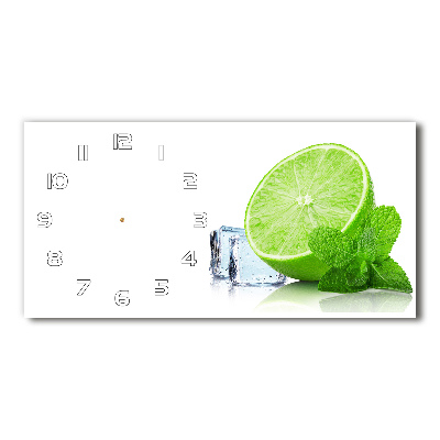 Horizontal wall clock Ice lime