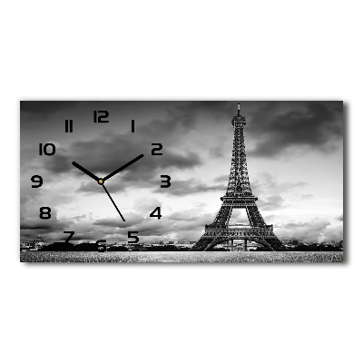 Horizontal rectangular wall clock Eiffel Paris tower