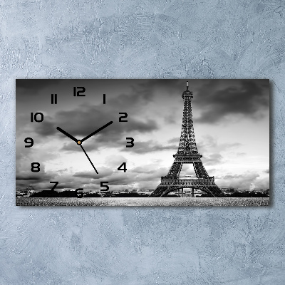 Horizontal rectangular wall clock Eiffel Paris tower