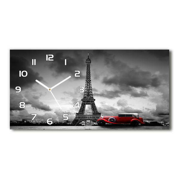 Horizontal rectangular wall clock Eiffel Paris tower