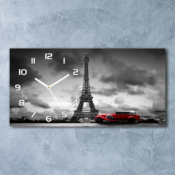 Horizontal rectangular wall clock Eiffel Paris tower