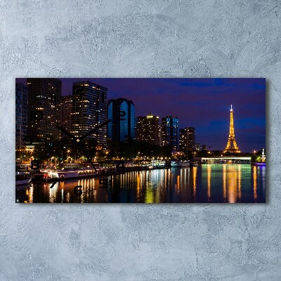 Horizontal wall clock Paris at night