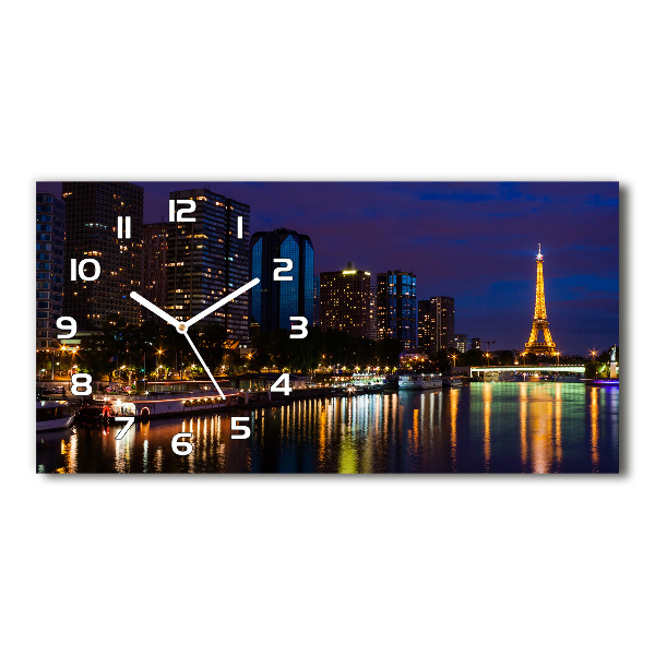 Horizontal wall clock Paris at night