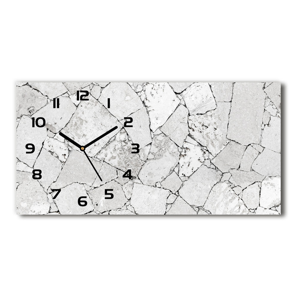 Horizontal rectangular wall clock Stone wall