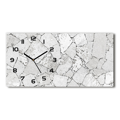 Horizontal rectangular wall clock Stone wall