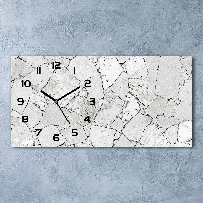 Horizontal rectangular wall clock Stone wall