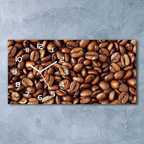 Horizontal rectangular wall clock Coffee beans