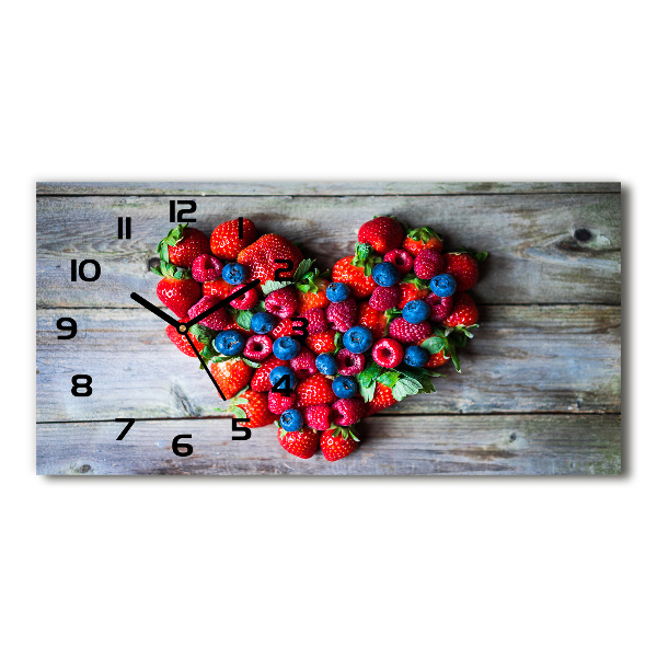 Horizontal rectangular wall clock Fruit heart