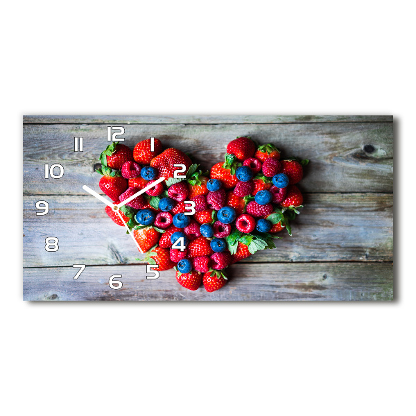 Horizontal rectangular wall clock Fruit heart