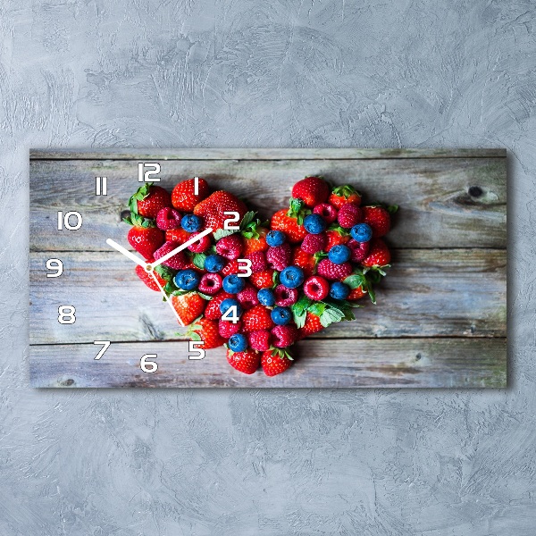 Horizontal rectangular wall clock Fruit heart