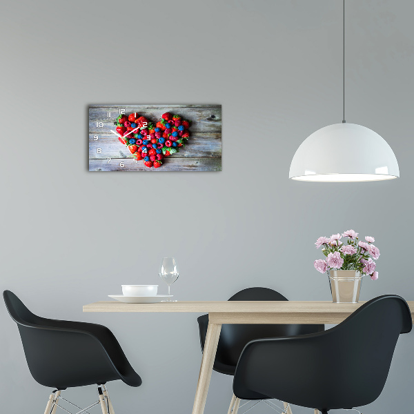 Horizontal rectangular wall clock Fruit heart