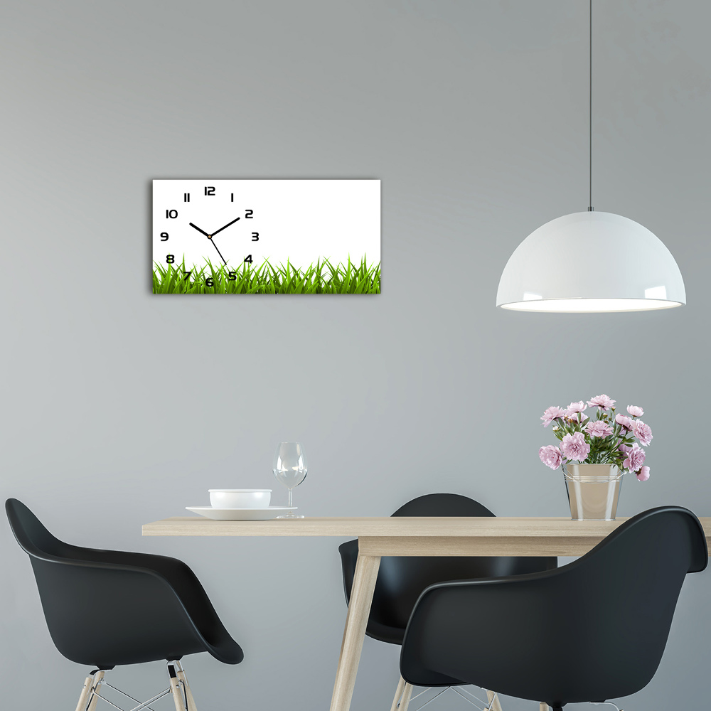 Horizontal rectangular wall clock Grass