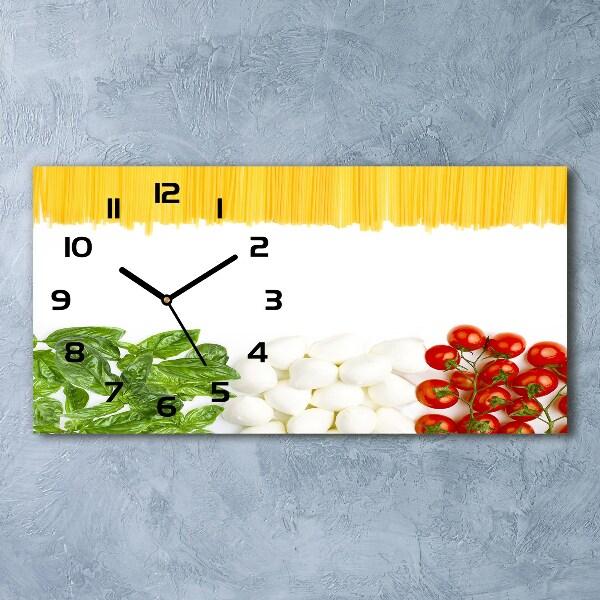 Horizontal wall clock Italian flag