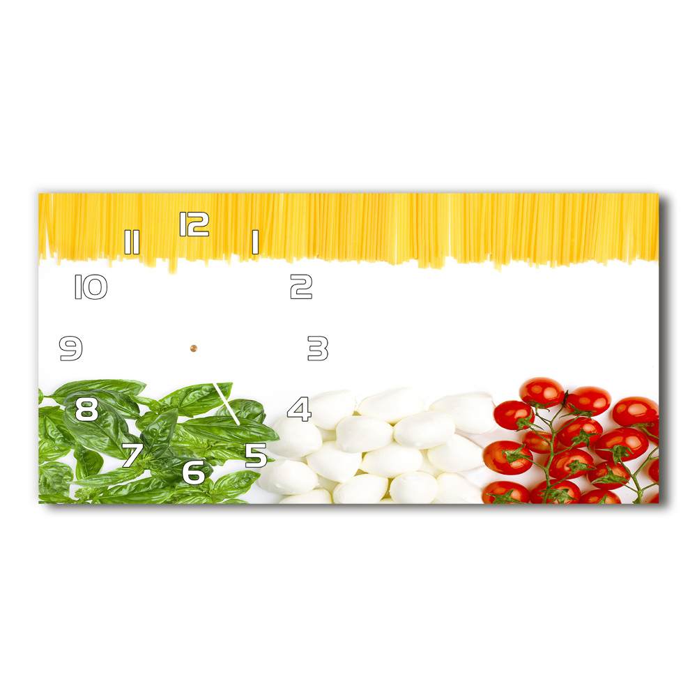 Horizontal wall clock Italian flag