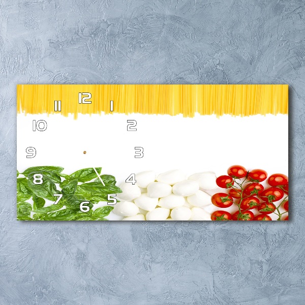 Horizontal wall clock Italian flag