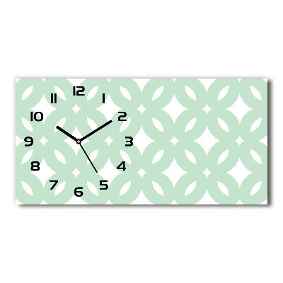 Horizontal wall clock Geometric background