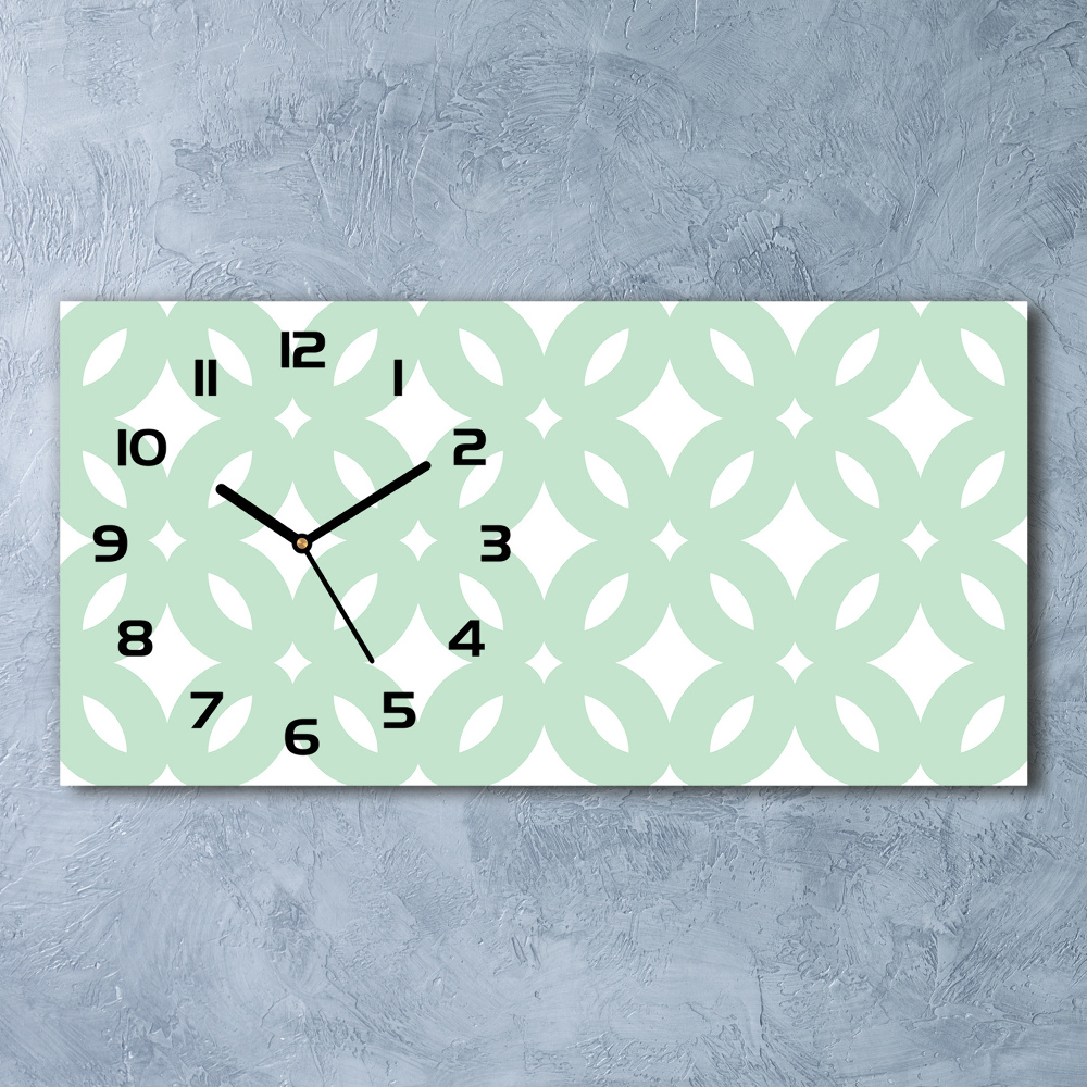 Horizontal wall clock Geometric background