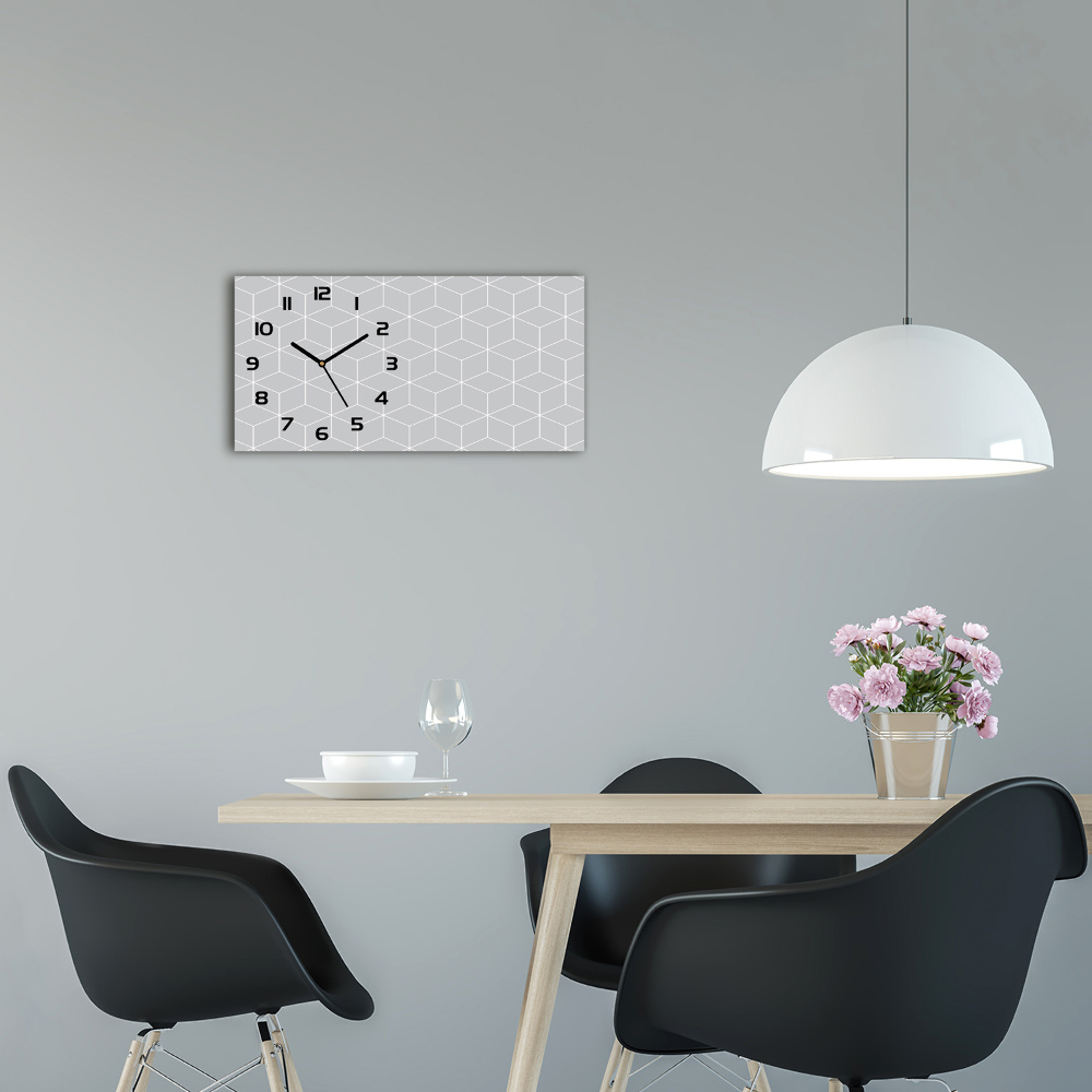 Horizontal wall clock Geometric background