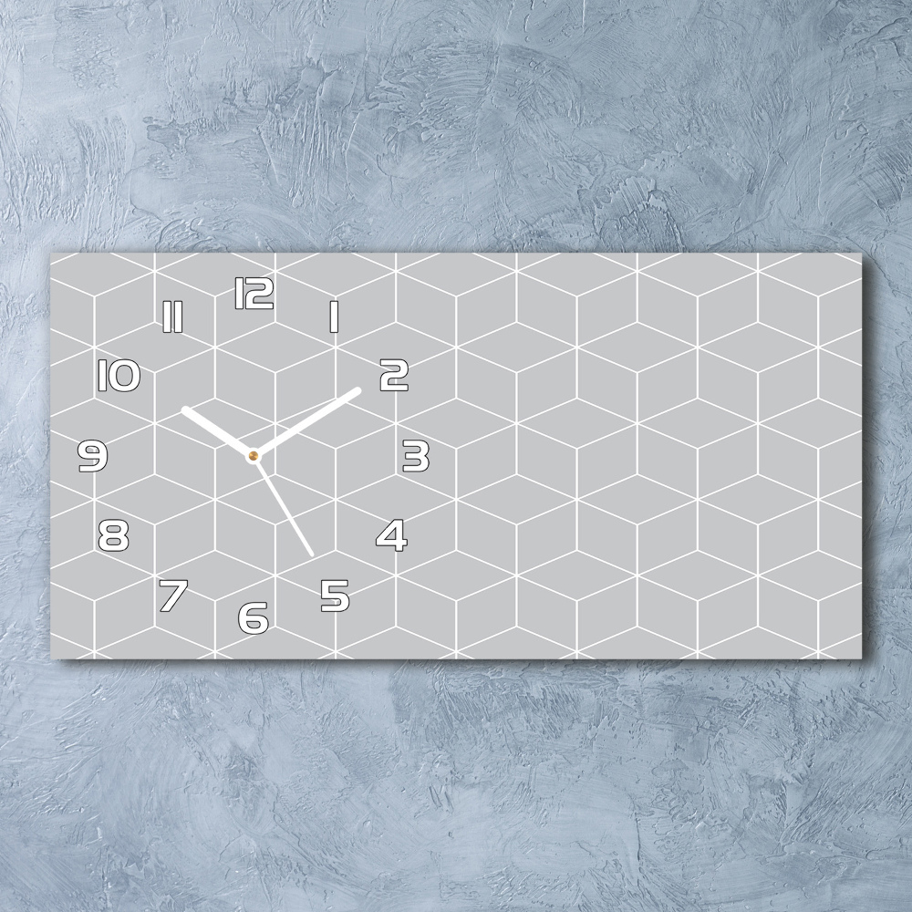 Horizontal wall clock Geometric background