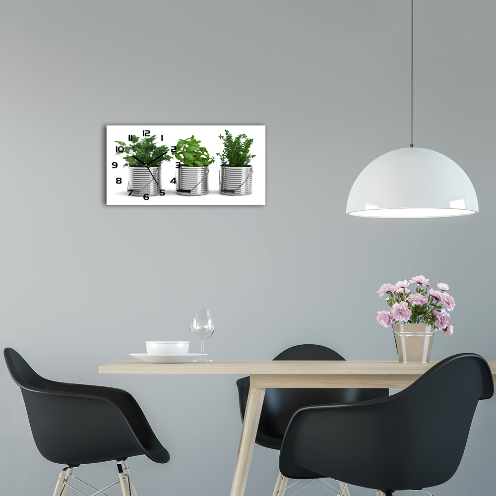 Horizontal wall clock Aromatic plants