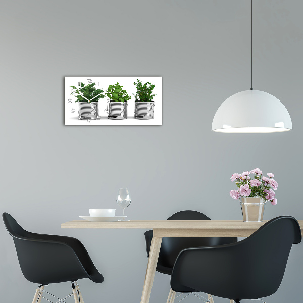 Horizontal wall clock Aromatic plants