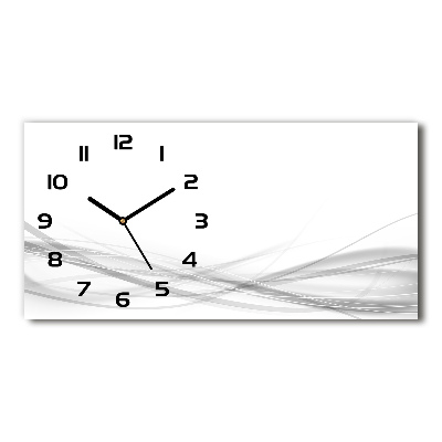 Horizontal rectangular wall clock Wave abstraction