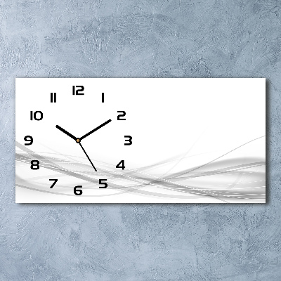 Horizontal rectangular wall clock Wave abstraction