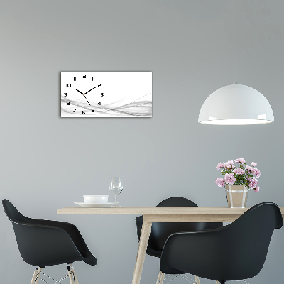 Horizontal rectangular wall clock Wave abstraction