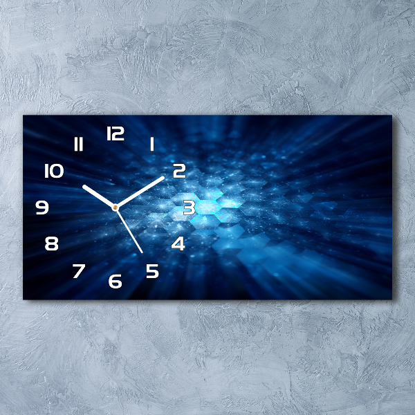 Horizontal rectangular wall clock Crystals