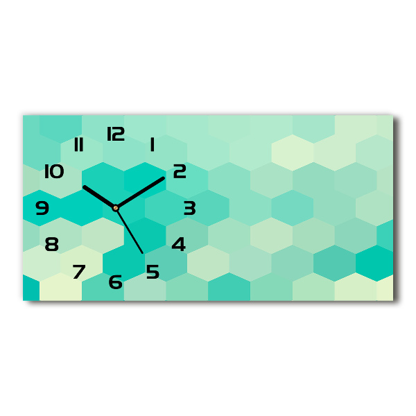 Horizontal wall clock Geometric background