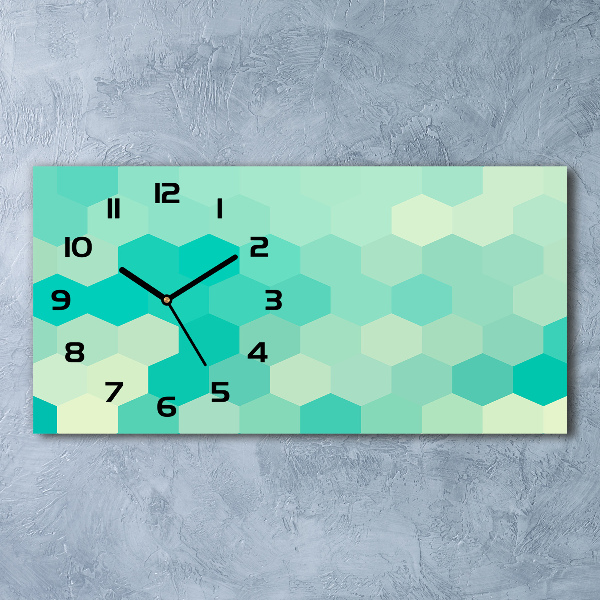 Horizontal wall clock Geometric background