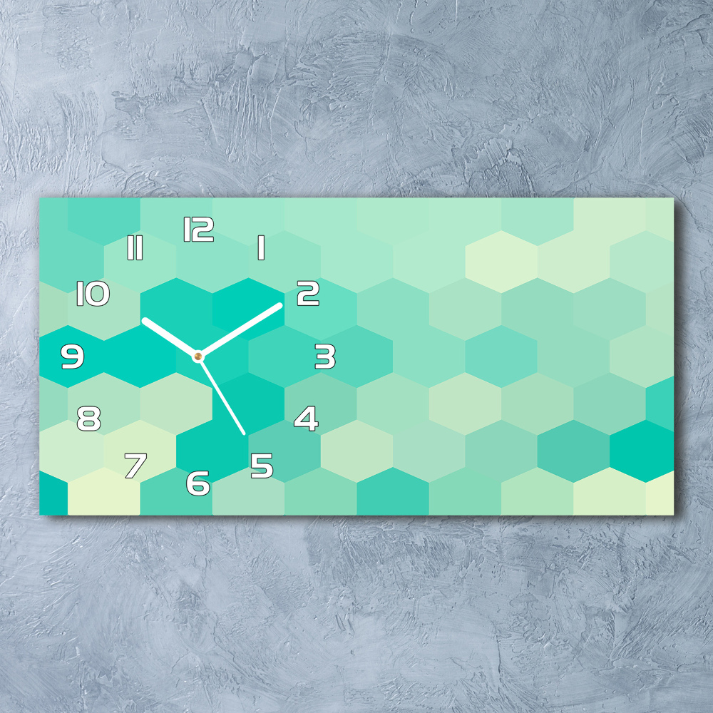 Horizontal wall clock Geometric background