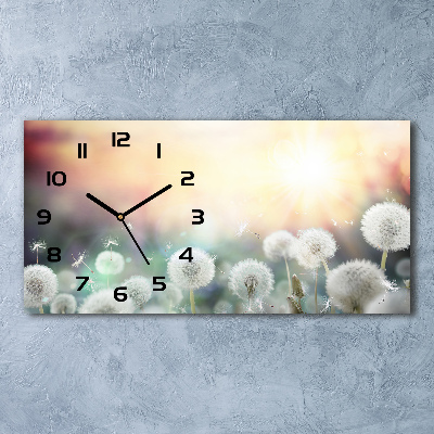 Horizontal wall clock Dandelis pole