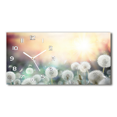 Horizontal wall clock Dandelis pole