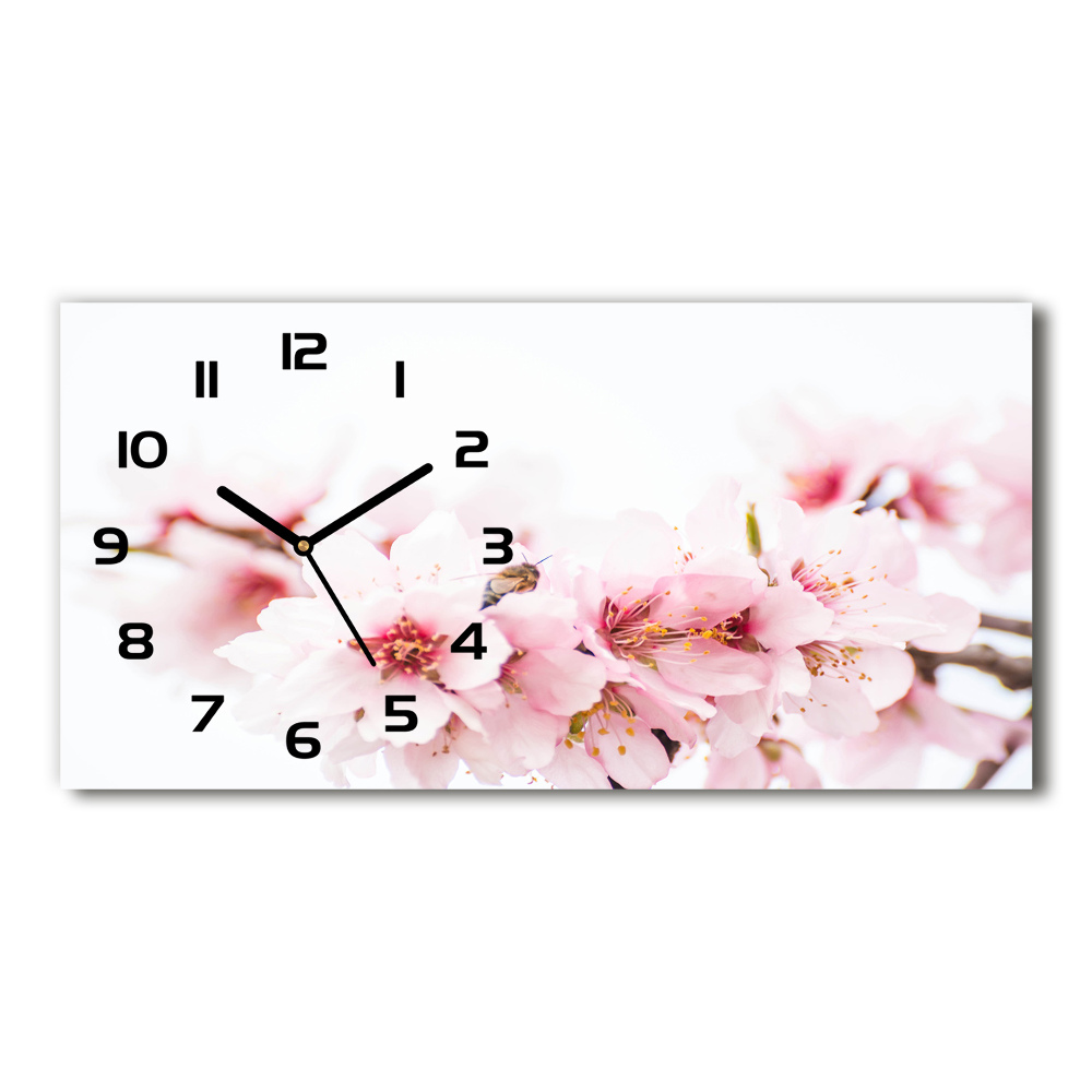 Horizontal wall clock Cherry blossoms