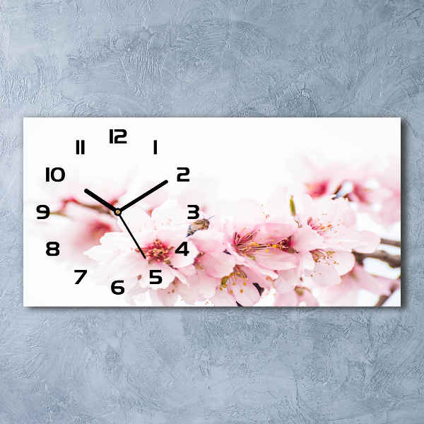 Horizontal wall clock Cherry blossoms