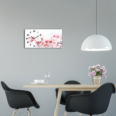 Horizontal wall clock Cherry blossoms