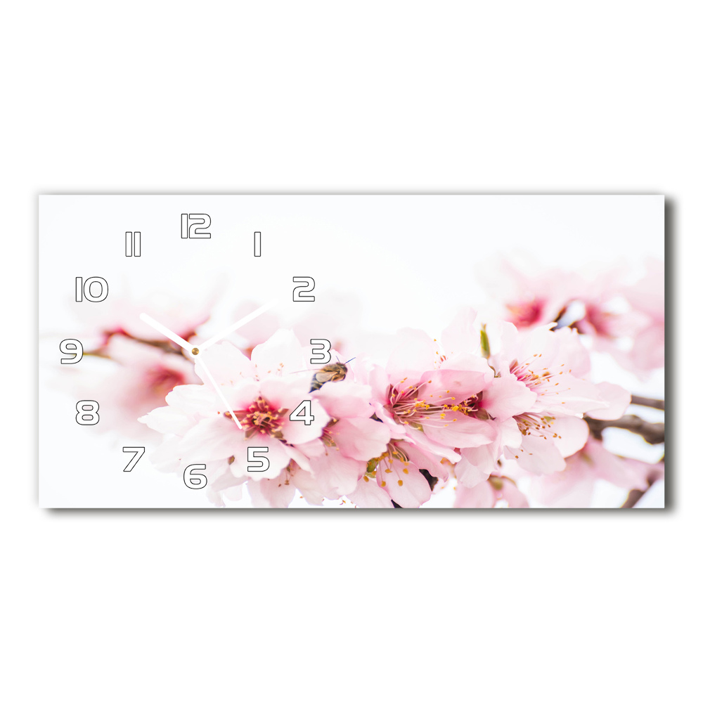 Horizontal wall clock Cherry blossoms