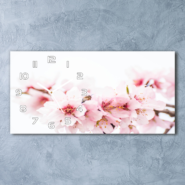 Horizontal wall clock Cherry blossoms