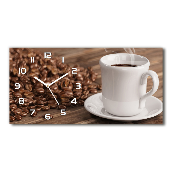 Horizontal wall clock Cup of coffee