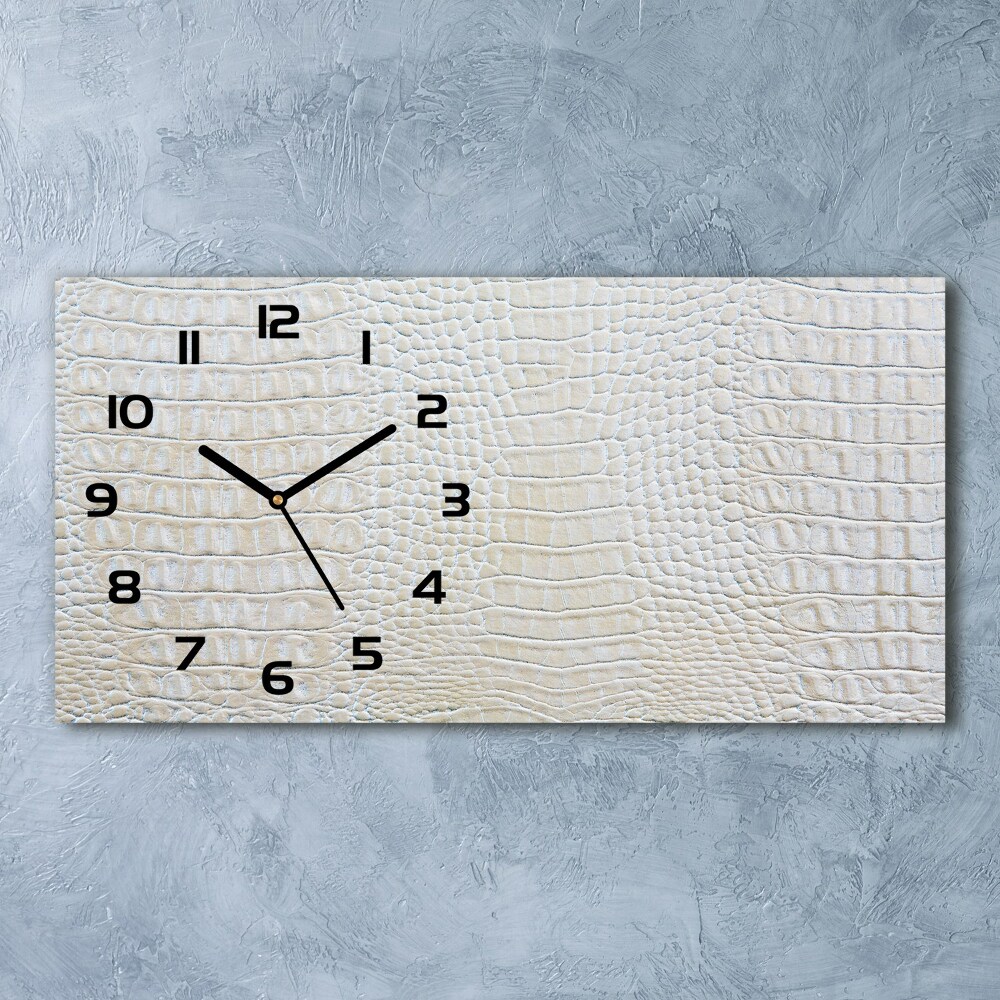 Horizontal wall clock Crocodile skin