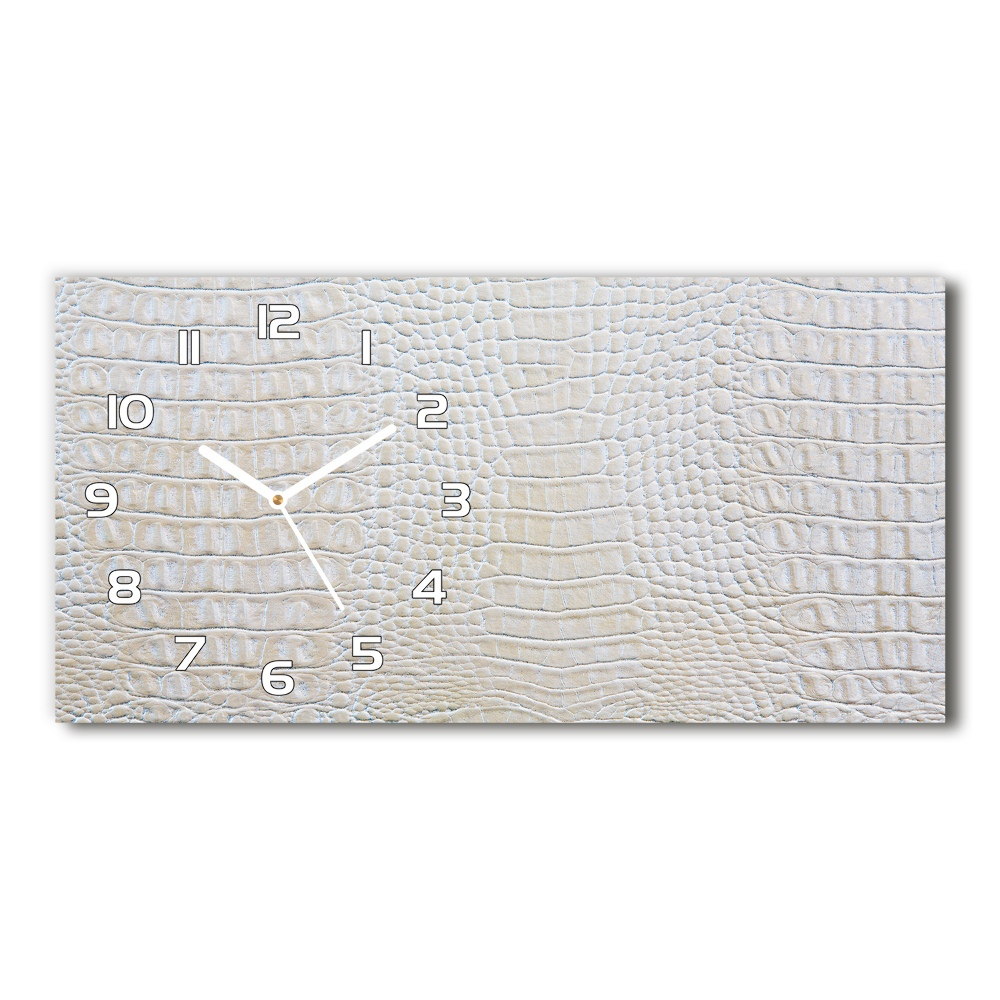 Horizontal wall clock Crocodile skin