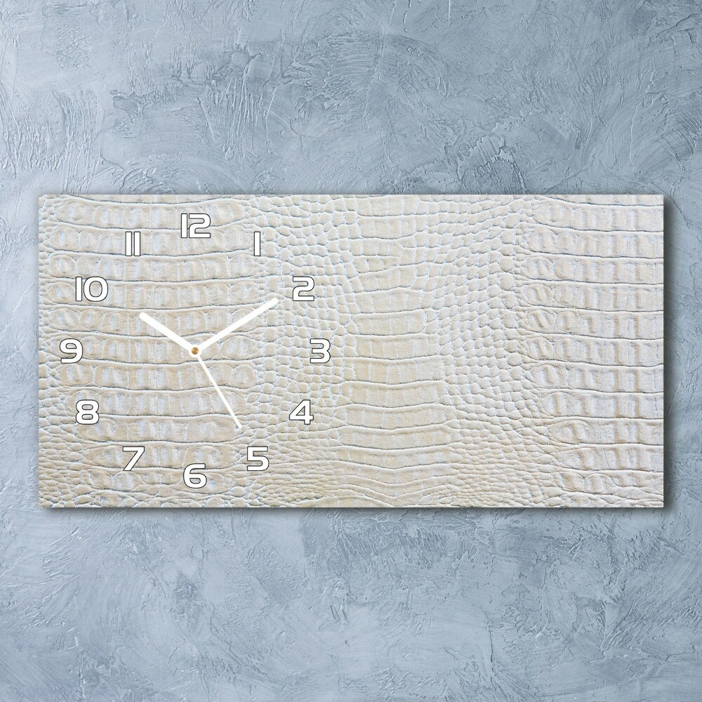 Horizontal wall clock Crocodile skin