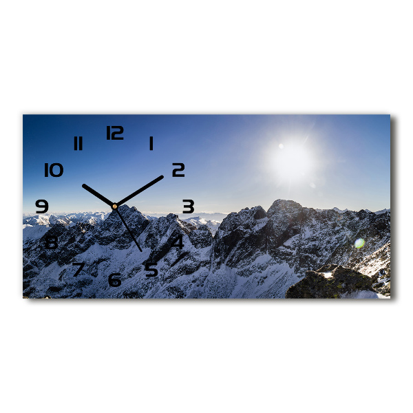 Horizontal rectangular wall clock Winter in the Tatra Mountains