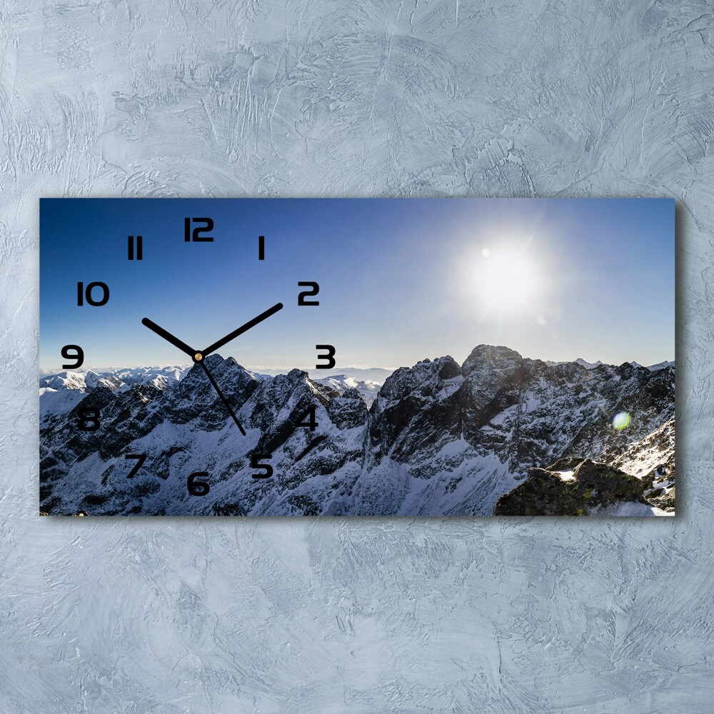 Horizontal rectangular wall clock Winter in the Tatra Mountains