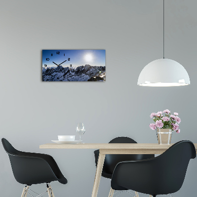 Horizontal rectangular wall clock Winter in the Tatra Mountains