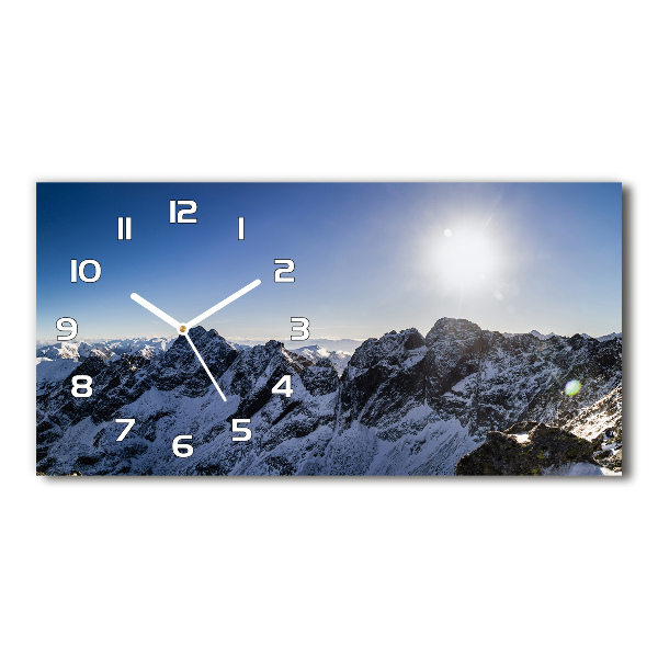 Horizontal rectangular wall clock Winter in the Tatra Mountains